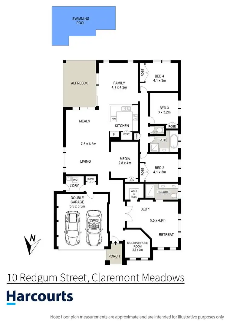 Floorplan of Homely house listing, 10 Redgum Street, Claremont Meadows NSW 2747