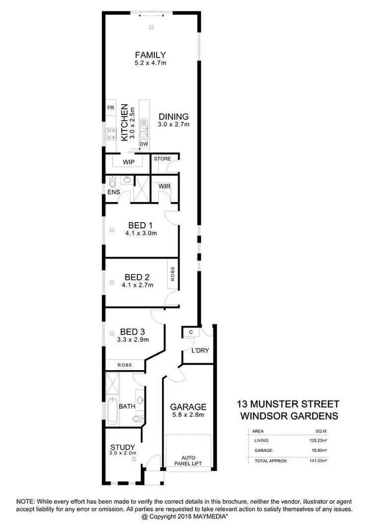 Floorplan of Homely house listing, 13 Munster Street, Windsor Gardens SA 5087
