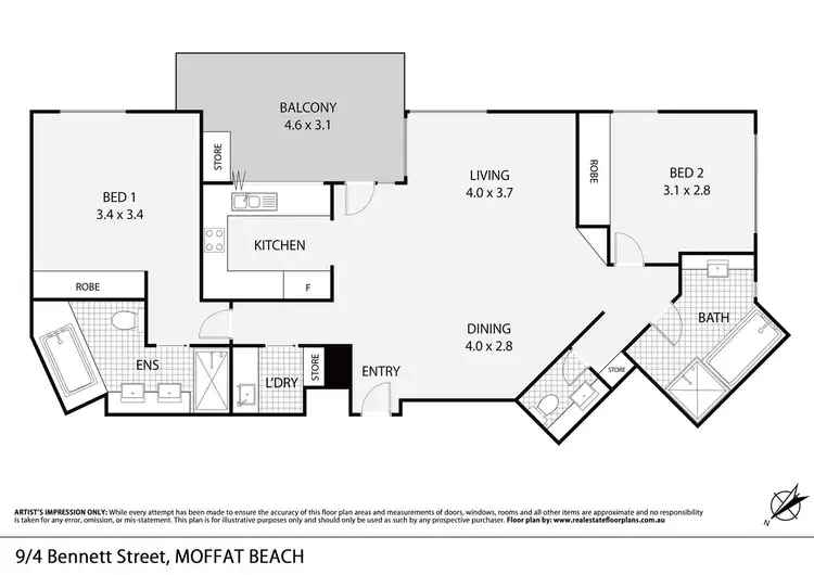 Floorplan of Homely unit listing, 9/4 Bennett Street, Moffat Beach QLD 4551
