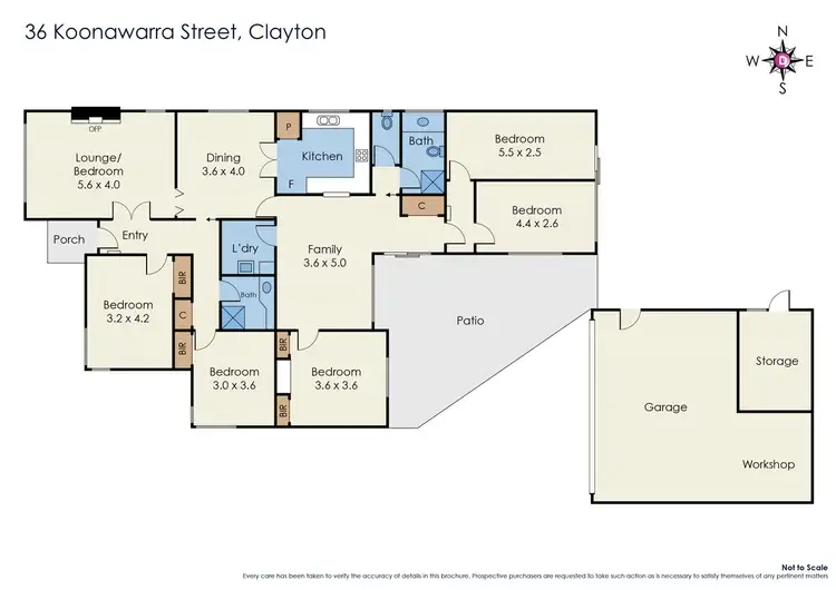 Floorplan of Homely house listing, 36 Koonawarra Street, Clayton VIC 3168