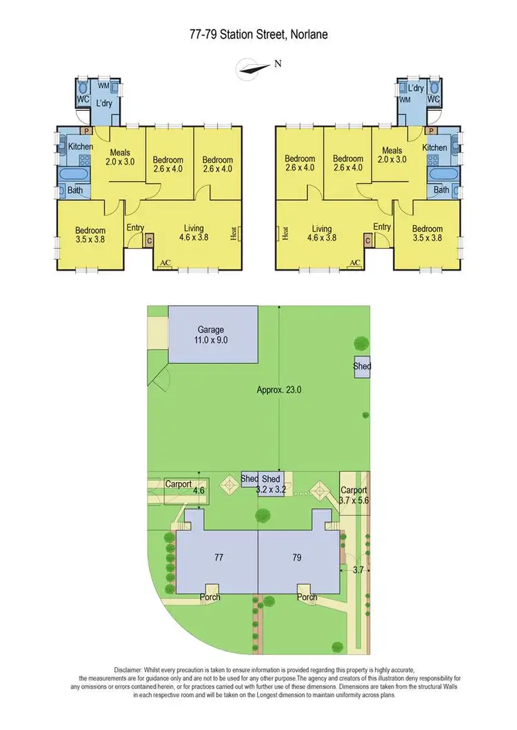 Floorplan of Homely semi-detached listing, 77-79 Station Street, Norlane VIC 3214