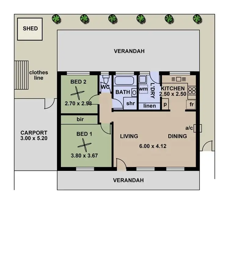 Floorplan of Homely unit listing, 2/39 Chynoweth Avenue, Hackham SA 5163