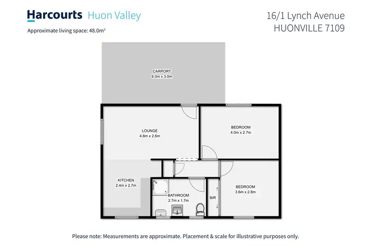 Floorplan of Homely unit listing, 16/1 Lynch Avenue, Huonville TAS 7109