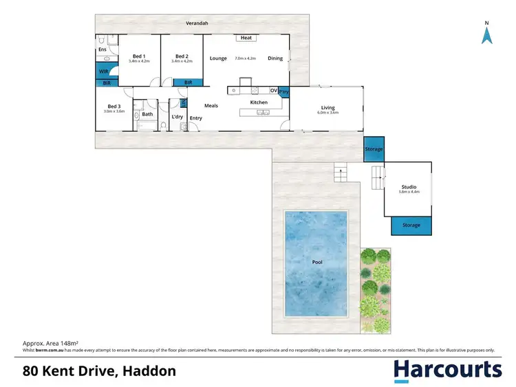 Floorplan of Homely house listing, 80 Kent Drive, Haddon VIC 3351