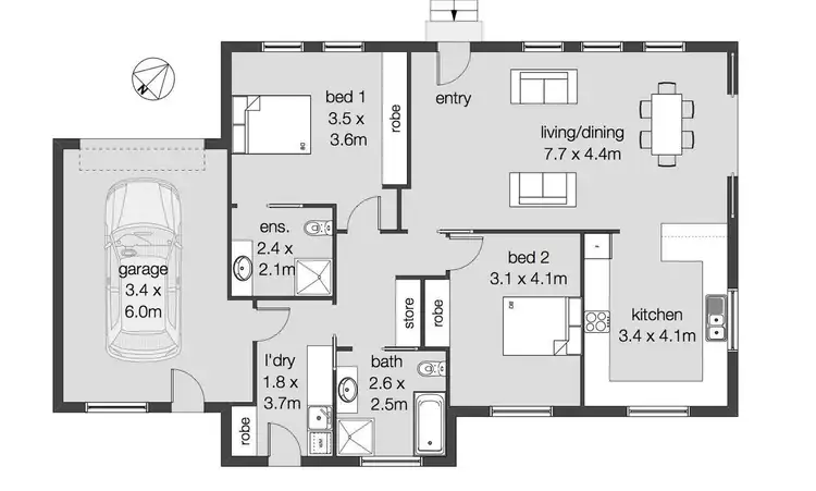 Floorplan of Homely unit listing, 3/624 West Tamar Highway, Legana TAS 7277