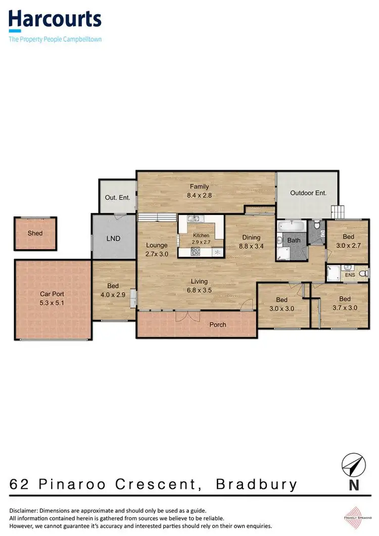 Floorplan of Homely house listing, 62 Pinaroo Crescent, Bradbury NSW 2560