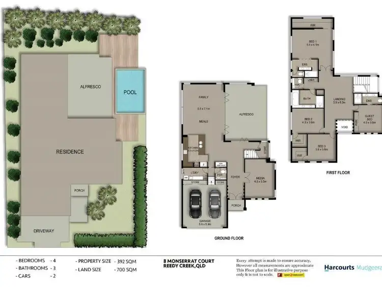Floorplan of Homely house listing, 8 Monserrat Court, Reedy Creek QLD 4227