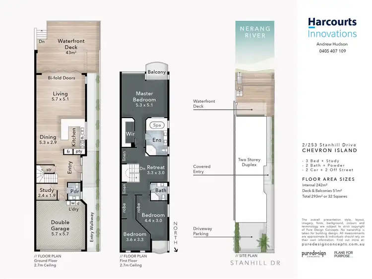 Floorplan of Homely semi-detached listing, 2/253 Stanhill Drive, Chevron Island QLD 4217