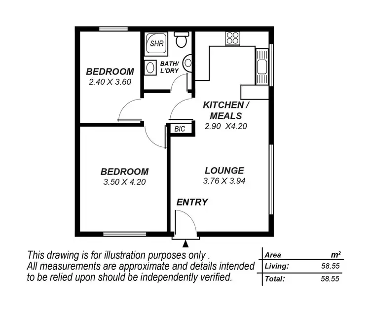 Floorplan of Homely unit listing, 2/337 Sir Donald Bradman Drive, Brooklyn Park SA 5032
