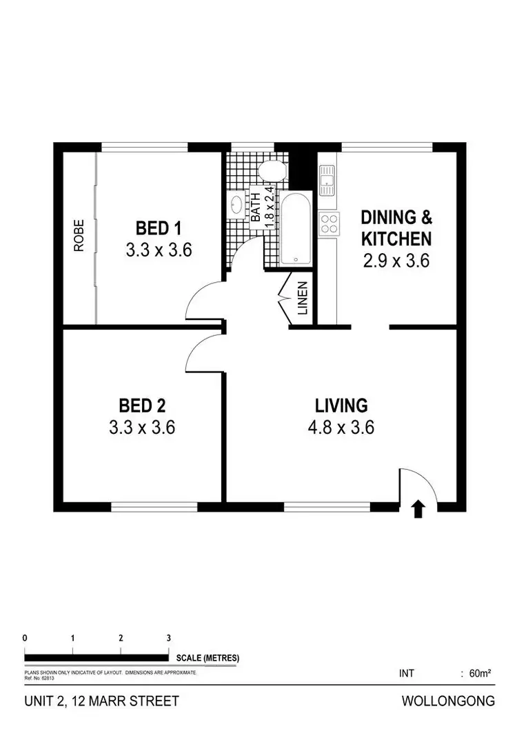 Floorplan of Homely unit listing, 2/12 Marr Street, Wollongong NSW 2500