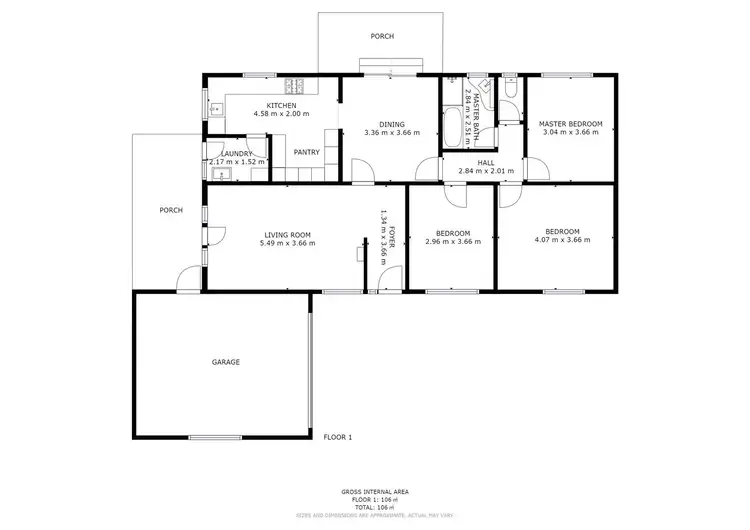 Floorplan of Homely house listing, 1 Rosewood Road, Highbury SA 5089