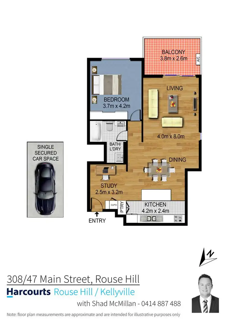 Floorplan of Homely apartment listing, 308/47 Main Street, Rouse Hill NSW 2155