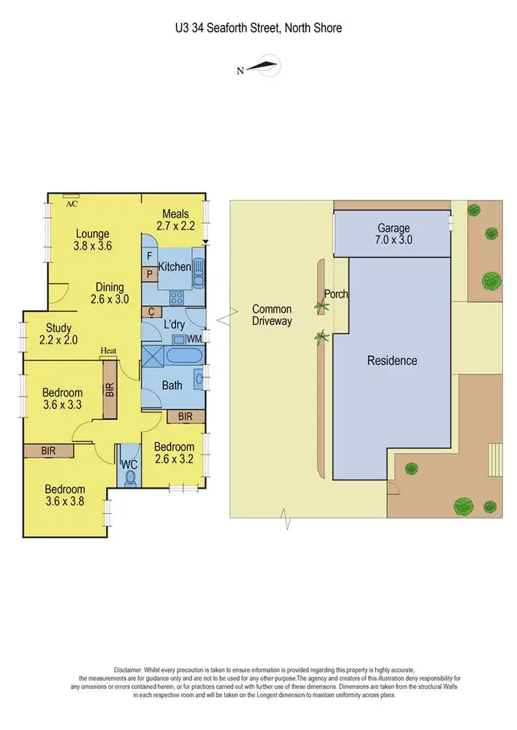 Floorplan of Homely unit listing, 3/34 Seaforth Street, North Shore VIC 3214