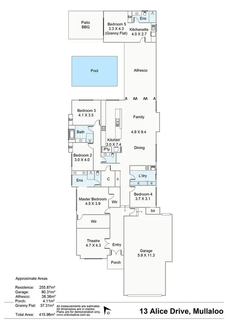 Floorplan of Homely house listing, 13 Alice Drive, Mullaloo WA 6027