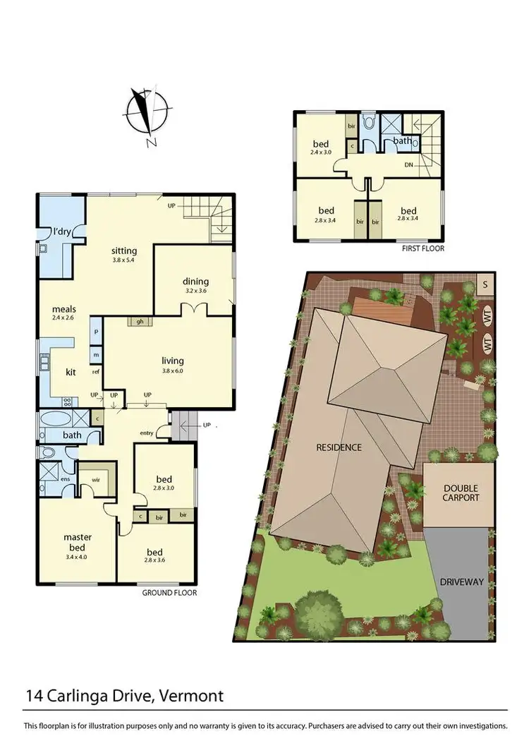 Floorplan of Homely house listing, 14 Carlinga Drive, Vermont VIC 3133