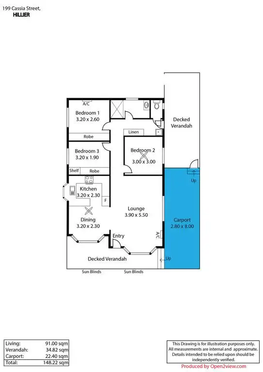 Floorplan of Homely retirement listing, 199 Cassia Street, Hillier SA 5116