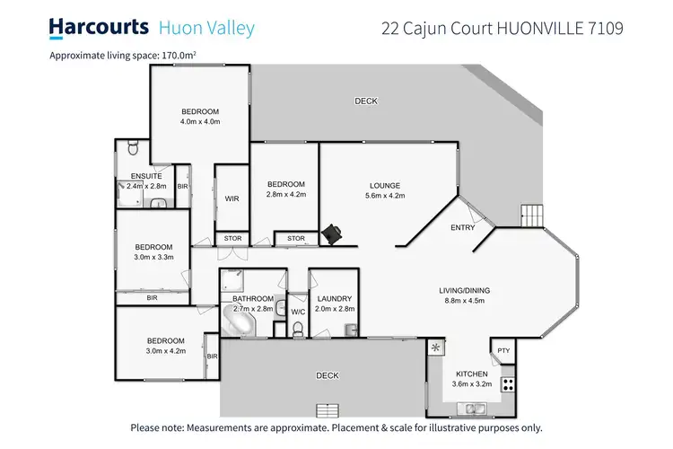 Floorplan of Homely house listing, 22 Cajun Court, Huonville TAS 7109