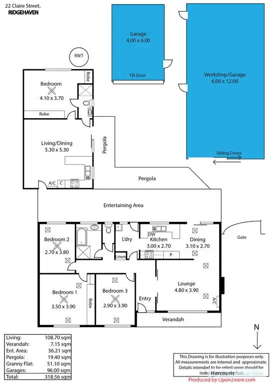 Floorplan of Homely house listing, 22 Claire Street, Ridgehaven SA 5097