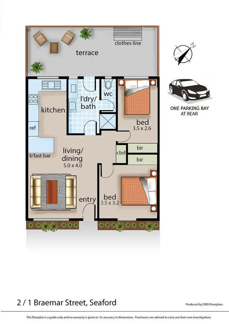 Floorplan of Homely unit listing, 2/1 Braemar Street, Seaford VIC 3198