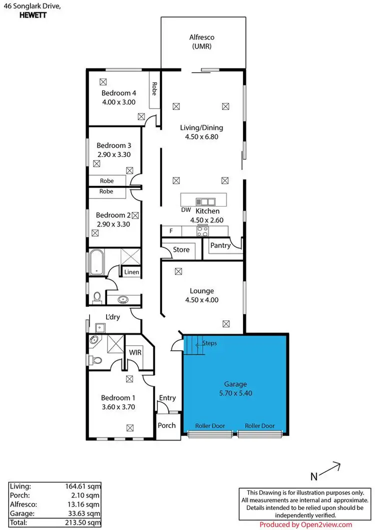 Floorplan of Homely house listing, 46 Songlark Grove, Hewett SA 5118