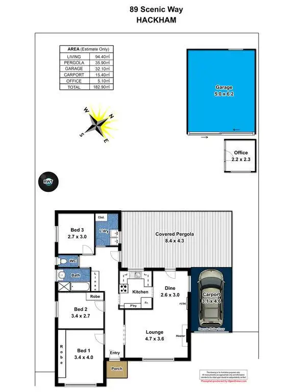 Floorplan of Homely house listing, 89 Scenic Way, Hackham SA 5163