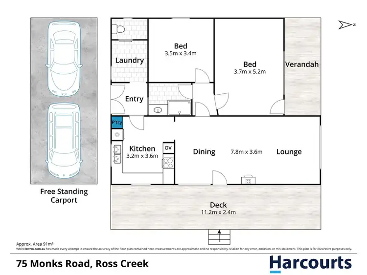 Floorplan of Homely house listing, 75 Monks Road, Ross Creek VIC 3351