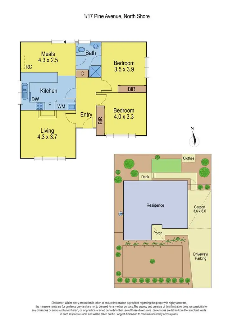 Floorplan of Homely unit listing, 1/17 Pine Avenue, North Shore VIC 3214