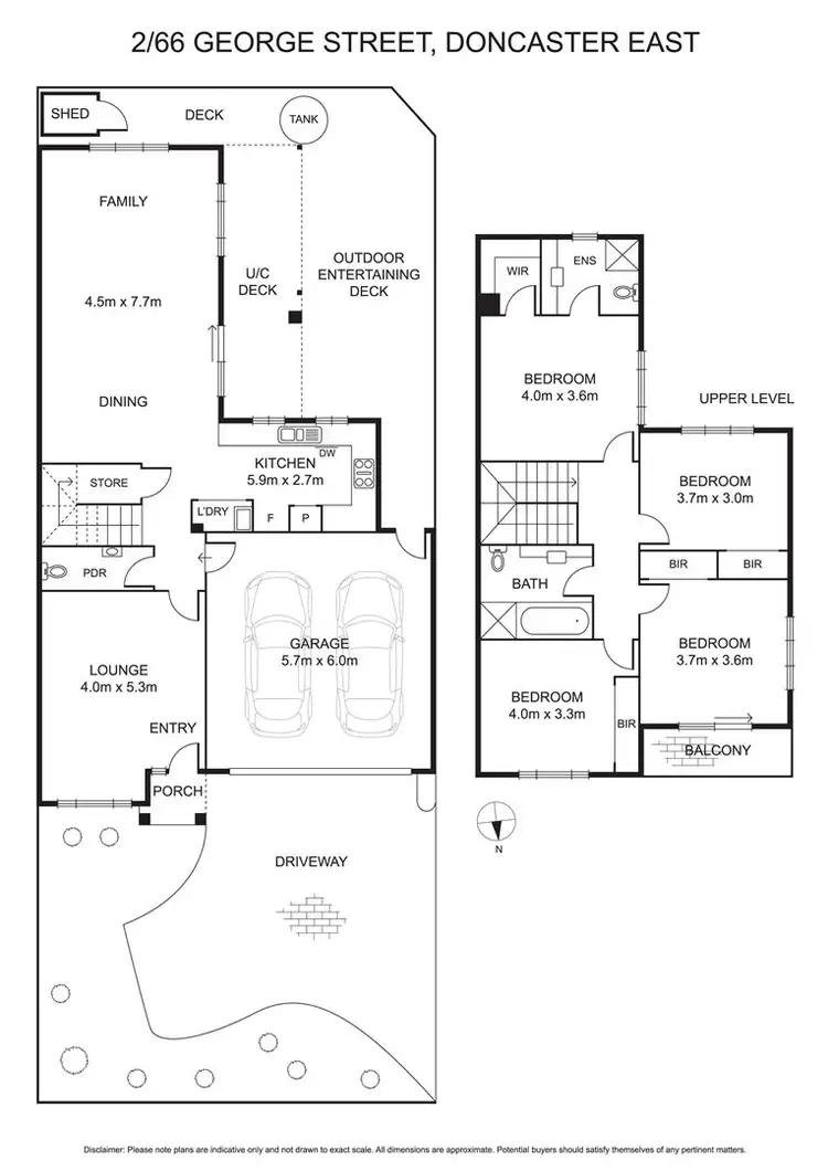 Floorplan of Homely townhouse listing, 2/66 George Street, Doncaster East VIC 3109