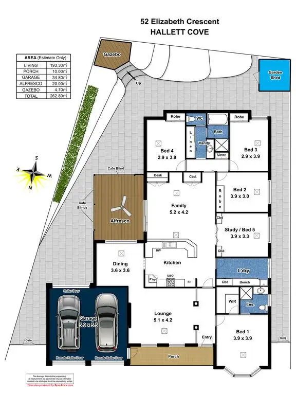 Floorplan of Homely house listing, 52 Elizabeth Crescent, Hallett Cove SA 5158