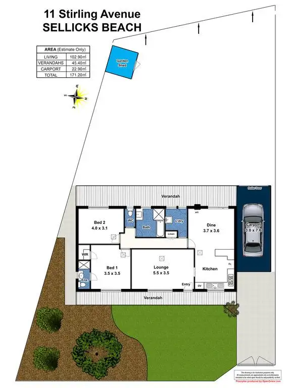 Floorplan of Homely house listing, 11 Stirling Avenue, Sellicks Beach SA 5174