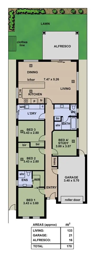 Floorplan of Homely villa listing, 3 Durham Street, Seaford Meadows SA 5169