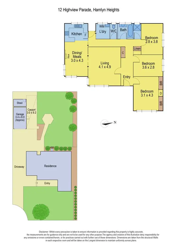 Floorplan of Homely house listing, 12 Highview Parade, Hamlyn Heights VIC 3215