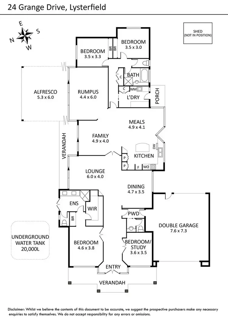 Floorplan of Homely house listing, 24 Grange Drive, Lysterfield VIC 3156