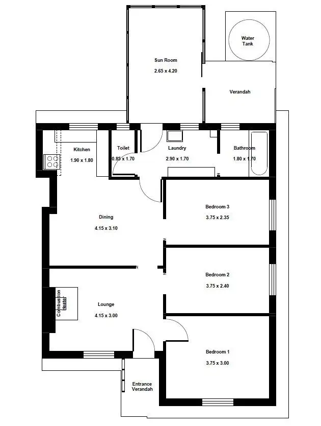 Floorplan of Homely semi-detached listing, 3 Crosby Avenue, Gawler South SA 5118