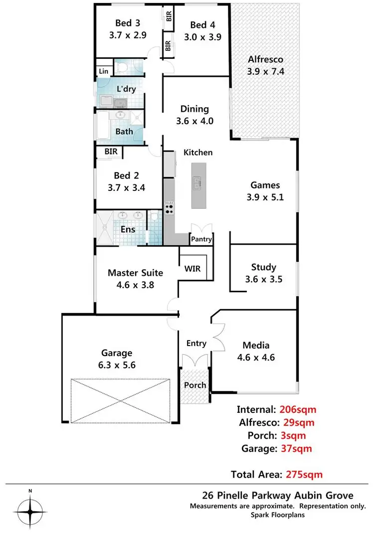 Floorplan of Homely house listing, 26 Pinelle Parkway, Aubin Grove WA 6164