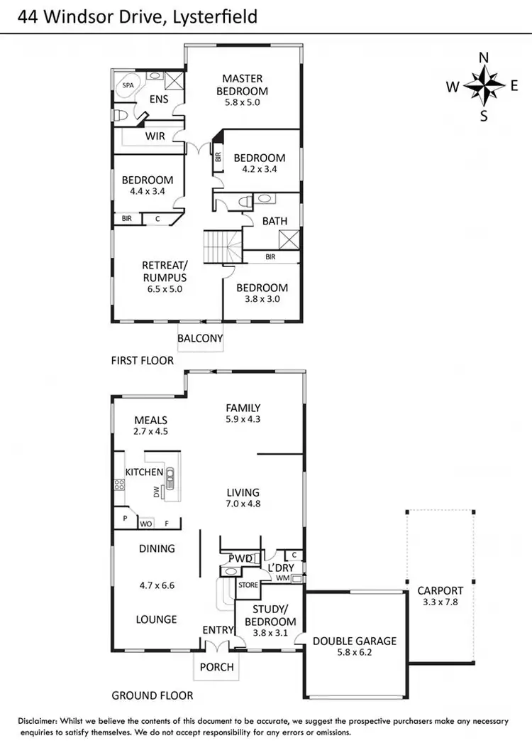 Floorplan of Homely house listing, 44 Windsor Drive, Lysterfield VIC 3156