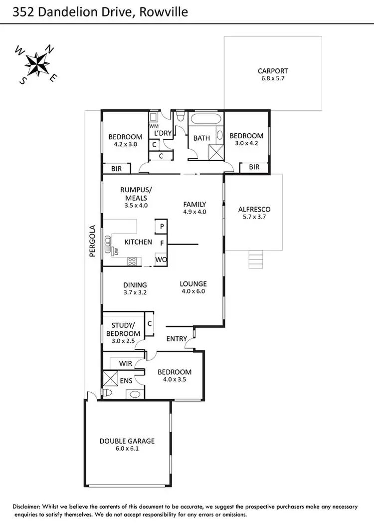 Floorplan of Homely house listing, 352 Dandelion Drive, Rowville VIC 3178