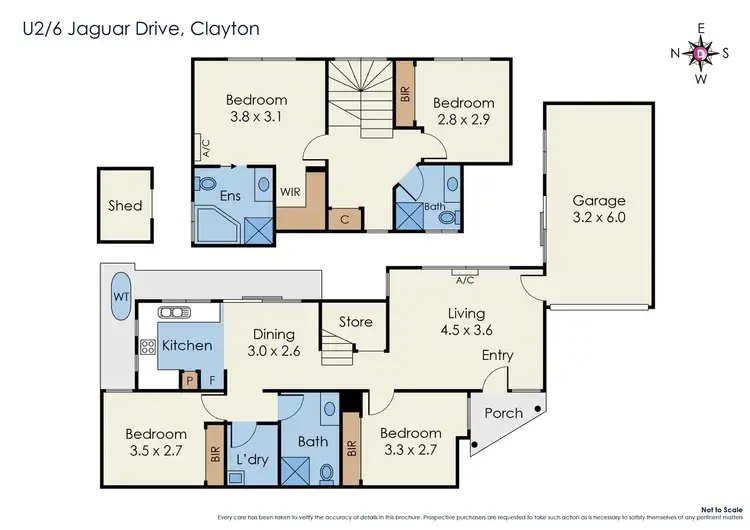 Floorplan of Homely townhouse listing, 2/6 Jaguar Drive, Clayton VIC 3168