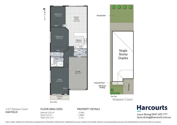Floorplan of Homely unit listing, 1/27 Simpson Court, Mayfield NSW 2304