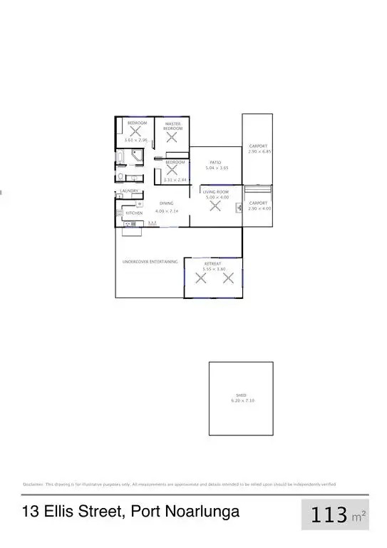 Floorplan of Homely house listing, 13 Ellis Street, Port Noarlunga SA 5167