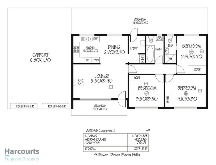 Floorplan of Homely house listing, 14 River Drive, Para Hills SA 5096