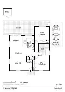 Floorplan of Homely unit listing, 3/14 High Street, Evandale TAS 7212