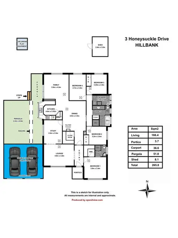 Floorplan of Homely house listing, 3 Honeysuckle Drive, Hillbank SA 5112