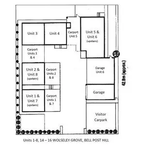 Floorplan of Homely block of units listing, 1-8 14-16 Wolseley Grove, Bell Post Hill VIC 3215