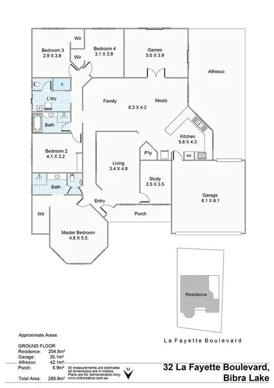 Floorplan of Homely house listing, 32 La Fayette Boulevard, Bibra Lake WA 6163