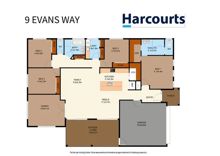 Floorplan of Homely house listing, 9 Evans Way, Horsham VIC 3400