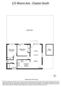 Floorplan of Homely unit listing, 1/2 Moore Avenue, Clayton South VIC 3169