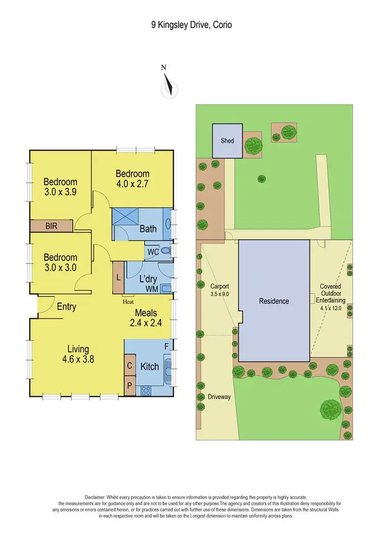 Floorplan of Homely house listing, 9 Kingsley Drive, Corio VIC 3214