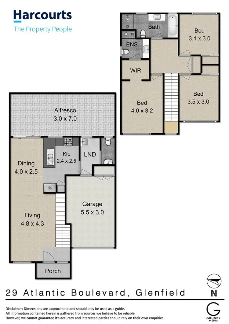 Floorplan of Homely semi-detached listing, 29 Atlantic Boulevard, Glenfield NSW 2167