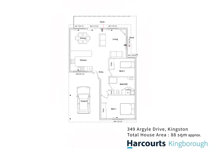 Floorplan of Homely retirement listing, 349 Argyle Drive, Kingston TAS 7050